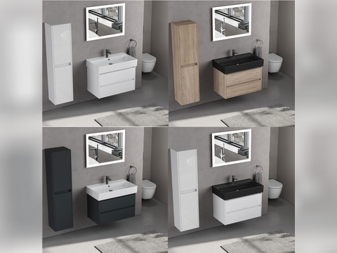 Badmöbel-Set DUO + Loft Air Waschbecken 80cm...