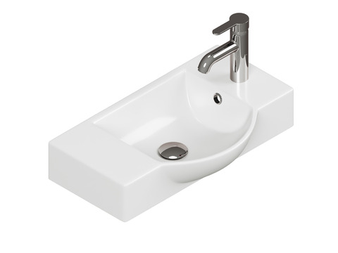 Aqua Bagno Waschbecken 55x32x15cm mit Hahnloch und...