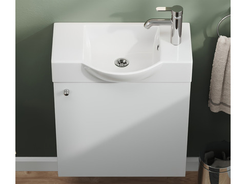Aqua Bagno Waschbecken 55x32x15cm mit Hahnloch und...