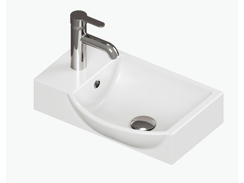 Aqua Bagno Waschbecken Minizia 45x32x15cm mit Hahnloch...
