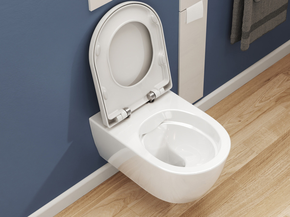 Wand H&auml;nge WC Toilette - sp&uuml;lrandlos - inkl. abnehmbaren Softclose Toiletten-Sitz - Keramik - CT-2039.54
