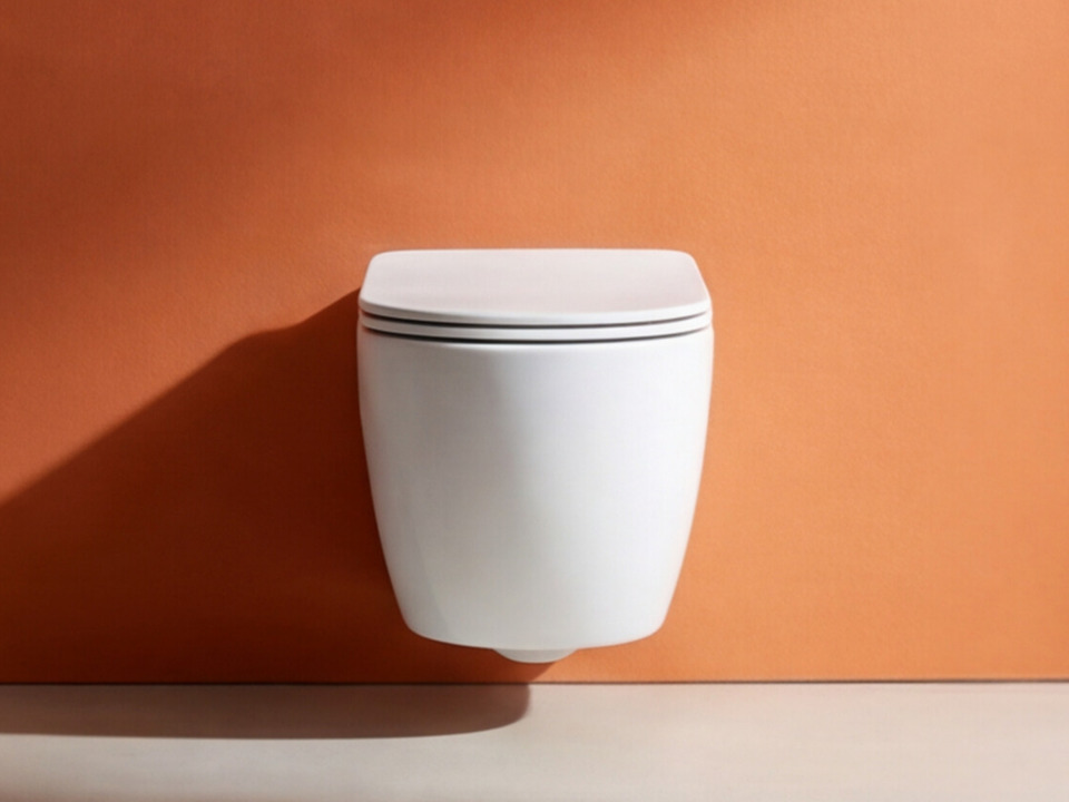 Aqua Bagno Design H&auml;nge-WC mit Aqua Silent sp&uuml;lrandlos New Cloud 2.0 in wei&szlig;, Keramik WC-Sitz abnehmbar