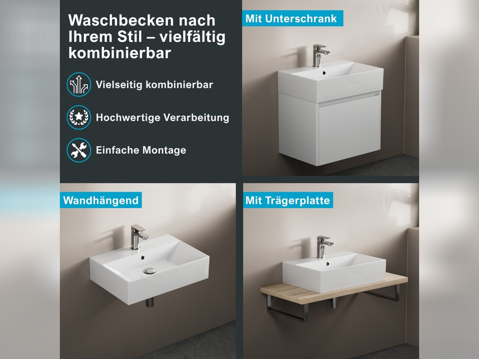 Waschbecken Aufsatzwaschtisch 0cm - Loft - KS.60-V2