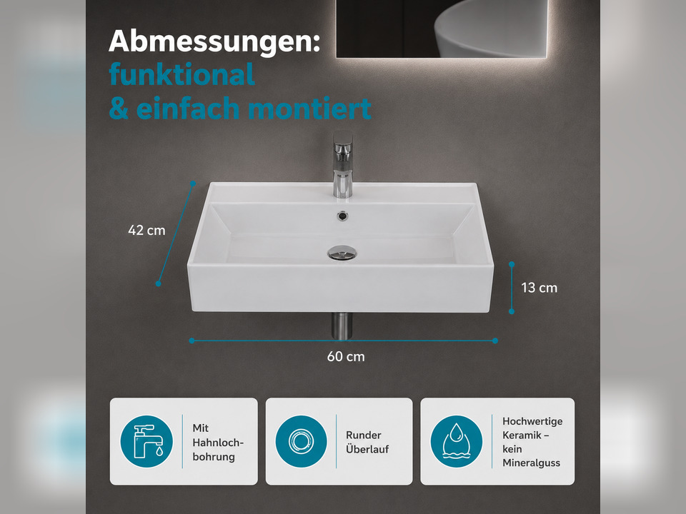 Waschbecken Aufsatzwaschtisch 61cm - Loft Air - 10.14.30.018.01