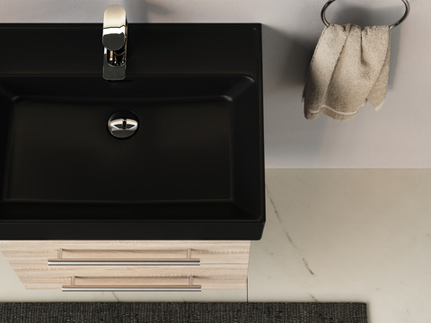Flex Badmöbel 60, Eiche Gold, Keramik Waschbecken