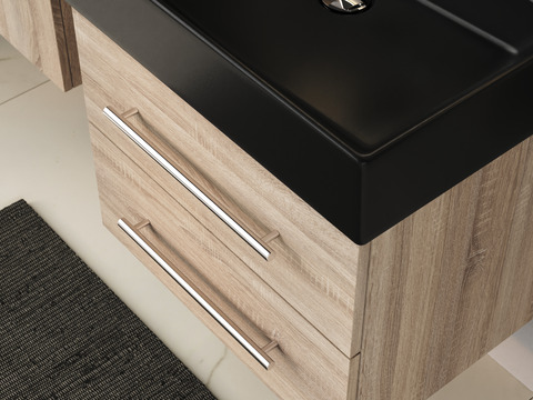 Flex Badmöbel 60, Eiche Gold, Keramik Waschbecken