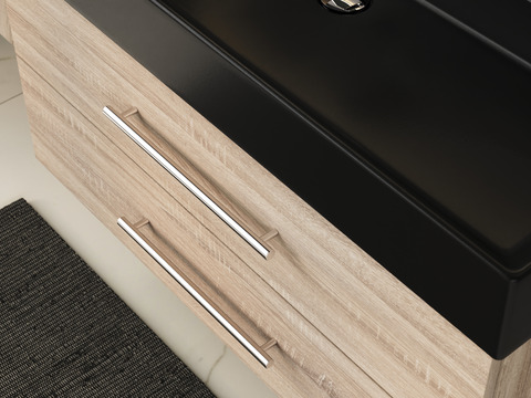 Flex Badmöbel 100, Eiche Gold, Keramik Waschbecken