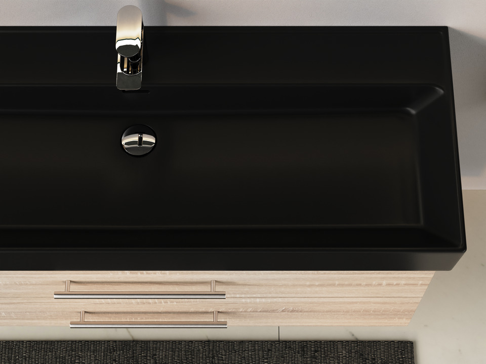 Flex Badm&ouml;bel 120, Eiche Gold, Keramik Waschbecken