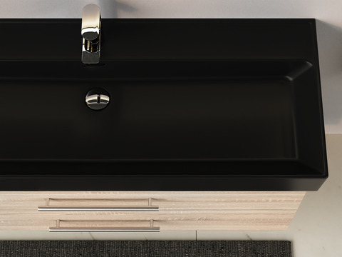 Flex Badmöbel 120, Eiche Gold, Keramik Waschbecken