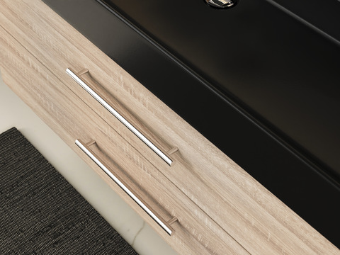 Flex Badmöbel 120, Eiche Gold, Keramik Waschbecken