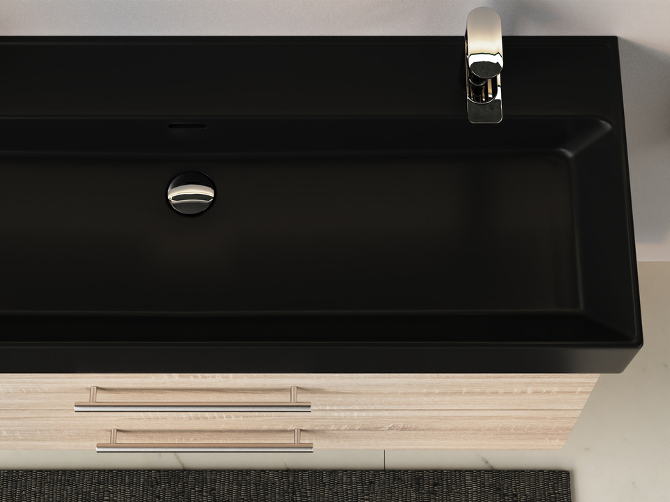 Flex Badm&ouml;bel 120, Eiche Gold, Keramik Waschbecken