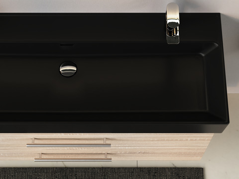 Flex Badmöbel 120, Eiche Gold, Keramik Waschbecken