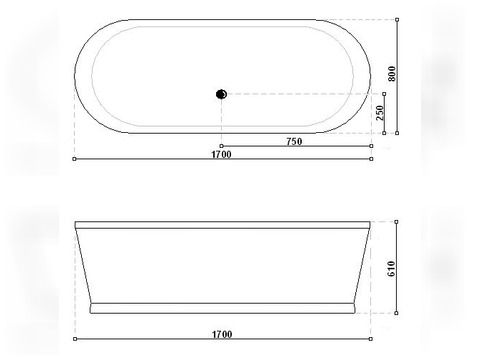 Freistehende Design Wanne aus Acryl NA14