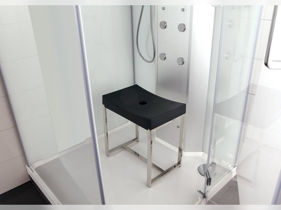 Dampfdusche Relax 100cm Dampfsauna Sauna Eckmodell Links schwarz 1000 x 1000 x 2190 mm