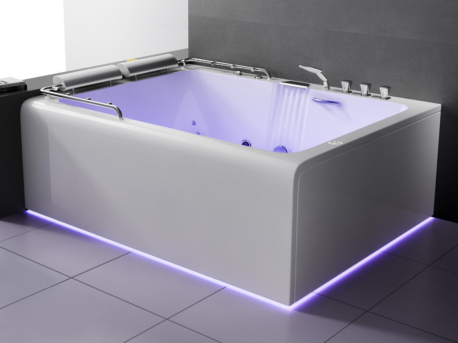 Whirlpool 180cm Rechteck-Badewanne DALLAS Comfort