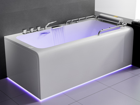 Whirlpool 180cm Rechteck-Badewanne MONACO Comfort