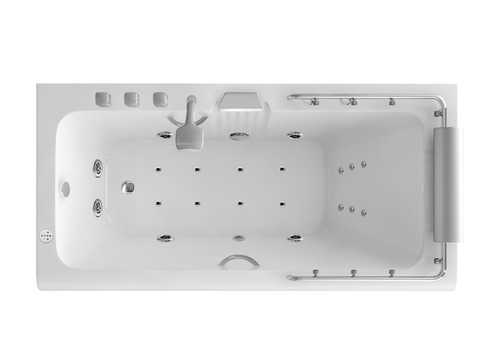 Whirlpool 180cm Rechteck-Badewanne MONACO Comfort