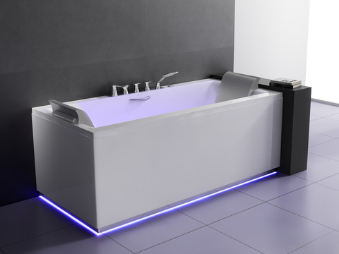 Whirlpool 180cm Rechteck-Badewanne ZüRICH Comfort