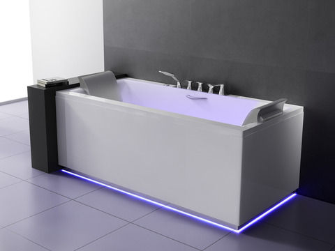Whirlpool 180cm Rechteck-Badewanne ZüRICH Comfort