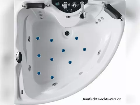 Whirlpool 165cm Eck-Badewanne HAMBURGXL.LED Comfort