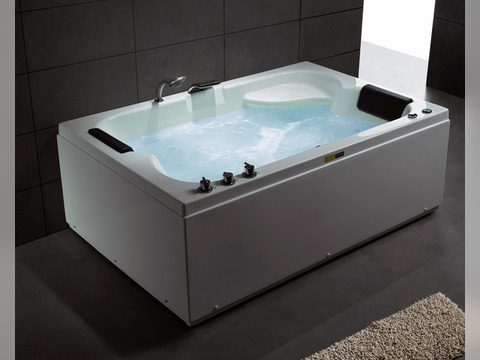 Whirlpool 180cm Rechteck-Badewanne MARSEILLE.LED ComfortLED
