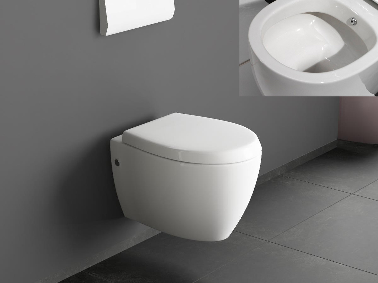 Wand Dusch WC Taharet - mit Softclose Toiletten-Sitz - Bidet - Keramik - HAWC26.39.TAHARAT