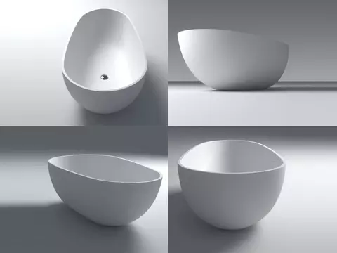 Aqua Bagno freistehende Badewanne Cocon - Corian,...