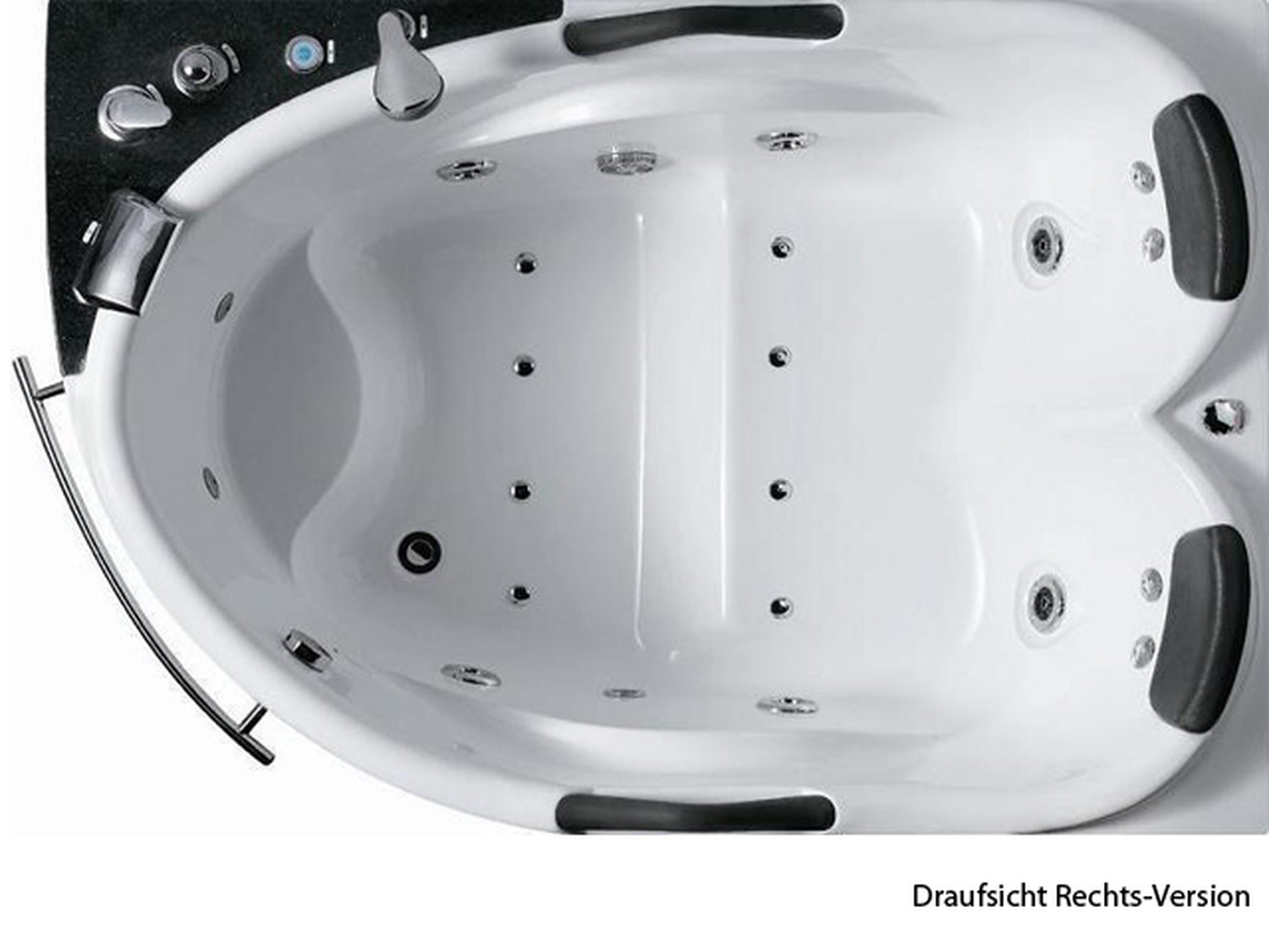 Whirlpool 175cm Eck-Badewanne BARCELONA-R.LED ComfortLED