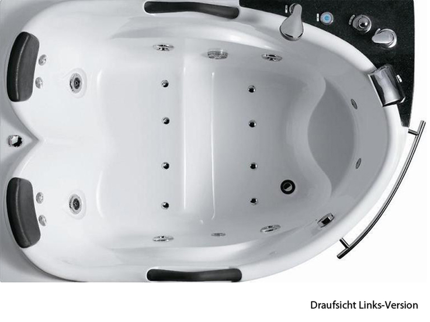 Whirlpool 175cm Eck-Badewanne BARCELONA-L.LED ComfortLED