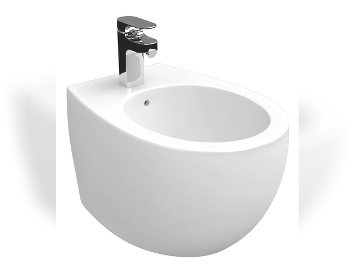 Aqua Bagno Design H&auml;nge Wand Bidet aus Keramik HABI26-39