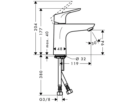 Hansgrohe Waschtischmischer 100 FOCUS chrom ohne...