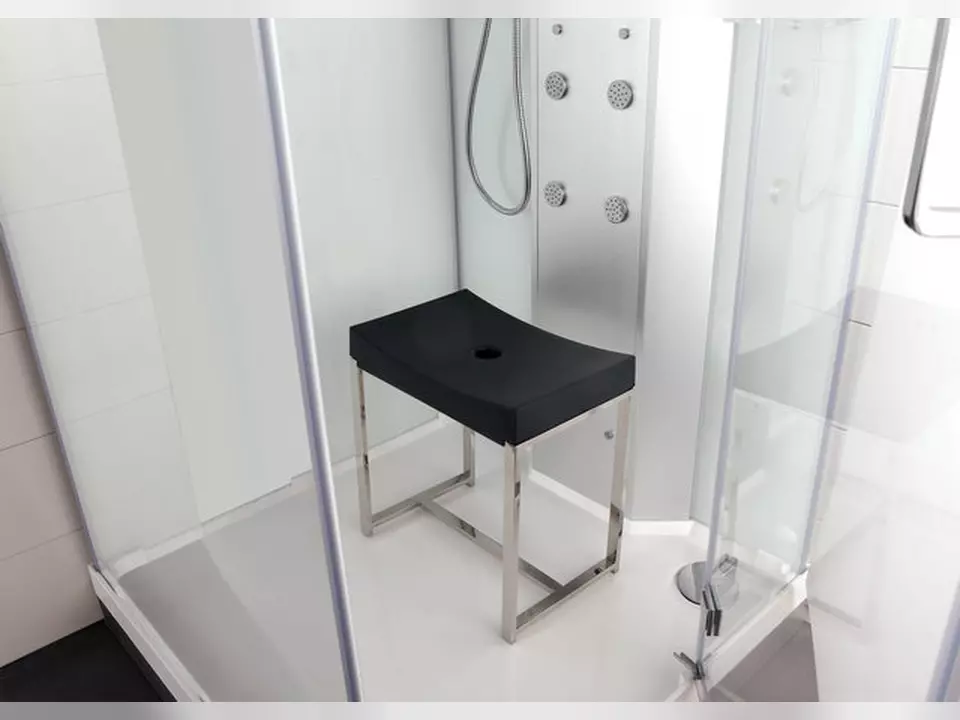 Dampfdusche Relax 100cm Dampfsauna Sauna Nischenmodell Links wei&szlig; 1000 x 1000 x 2190 mm