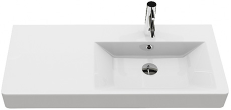 Badmöbel 100cm inkl. Keramik Waschtisch und Unterschrank Waschbecken