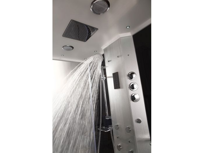 Dampfdusche Relax 140cm Dampfsauna Sauna Eckmodell... Dampfdusche Relax 140cm Dampfsauna Sauna Eckmodell schwarz 1400 x 1000 x 2190 mm
