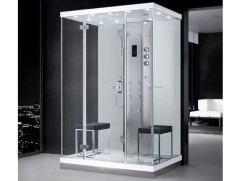 Dampfdusche Relax 140cm Dampfsauna Sauna Freistehend weiß...