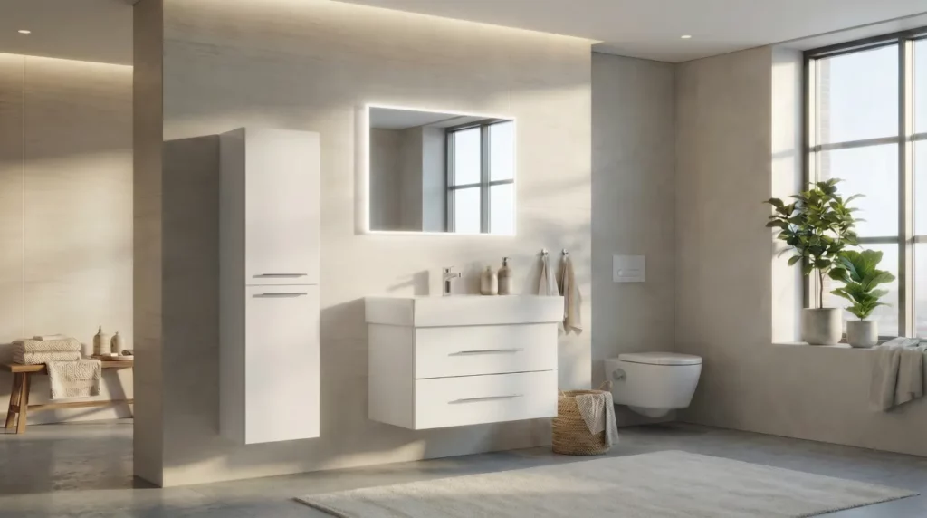 spacious modern bathroom