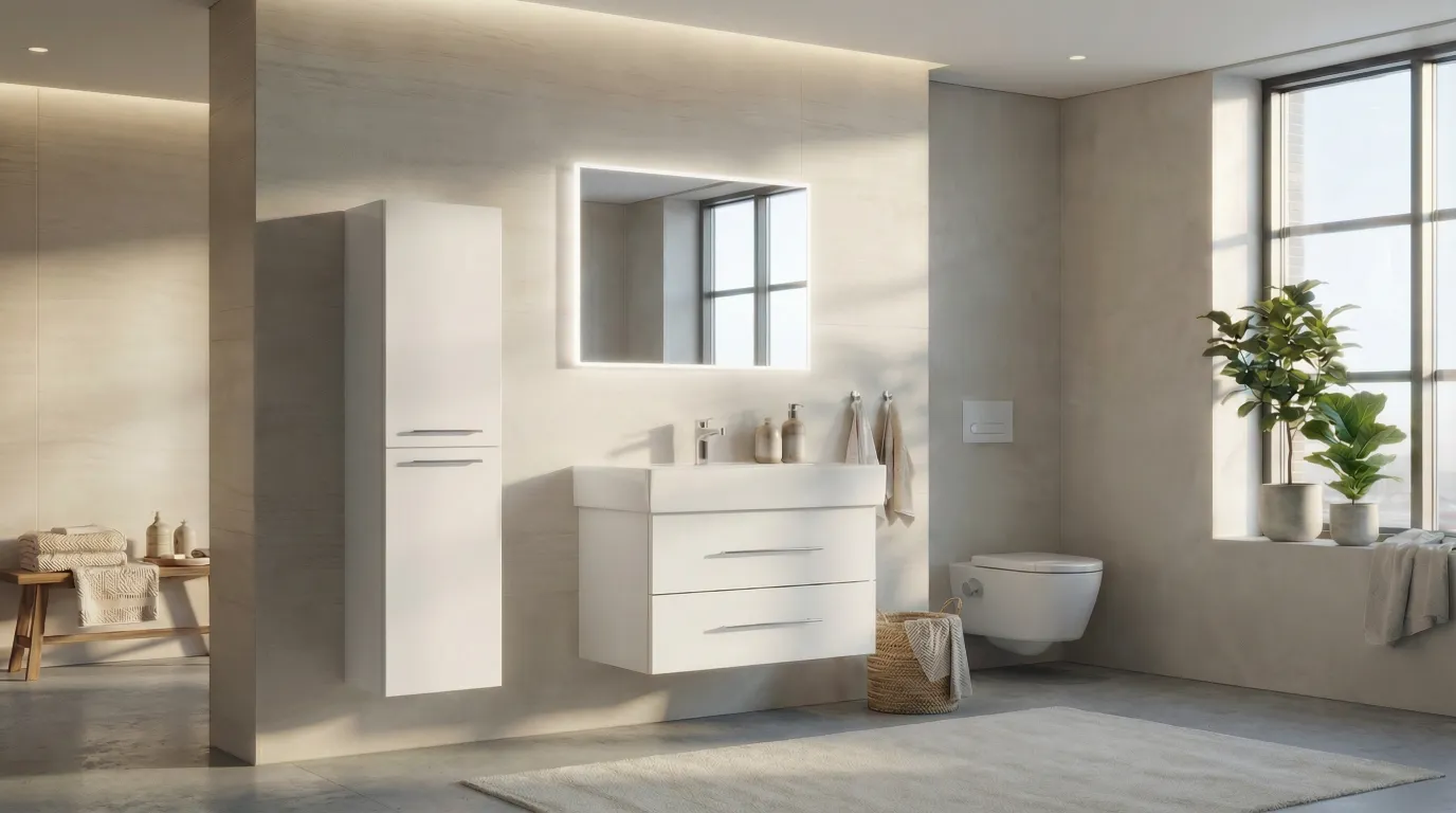 spacious modern bathroom