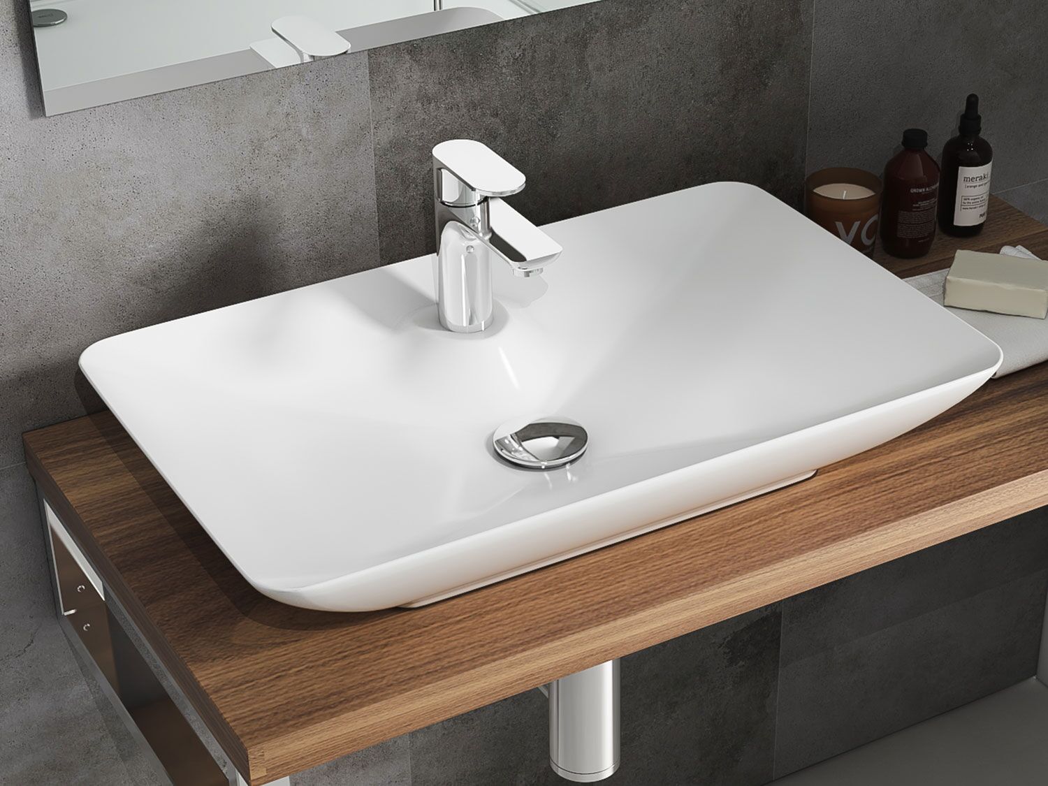 Waschbecken Aufsatzwaschtisch 64cm - Leon - KB.Leon.002