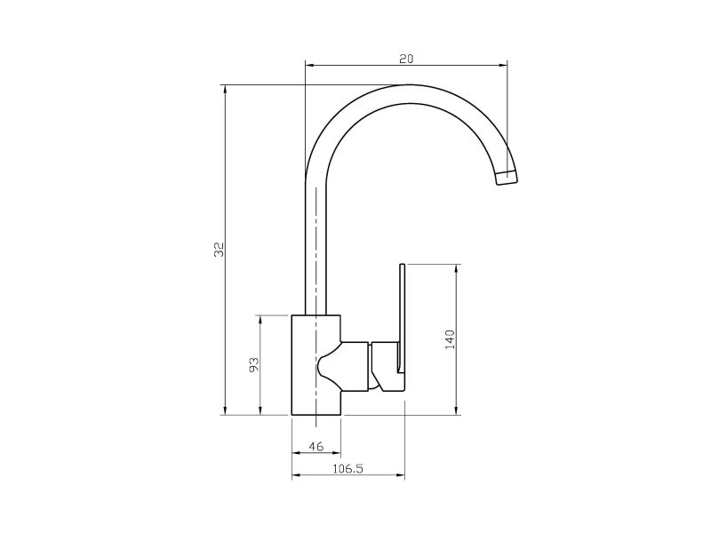 Aqua Bagno K1 Waschtisch Einhebelmischer mit schwenkbarem Auslauf