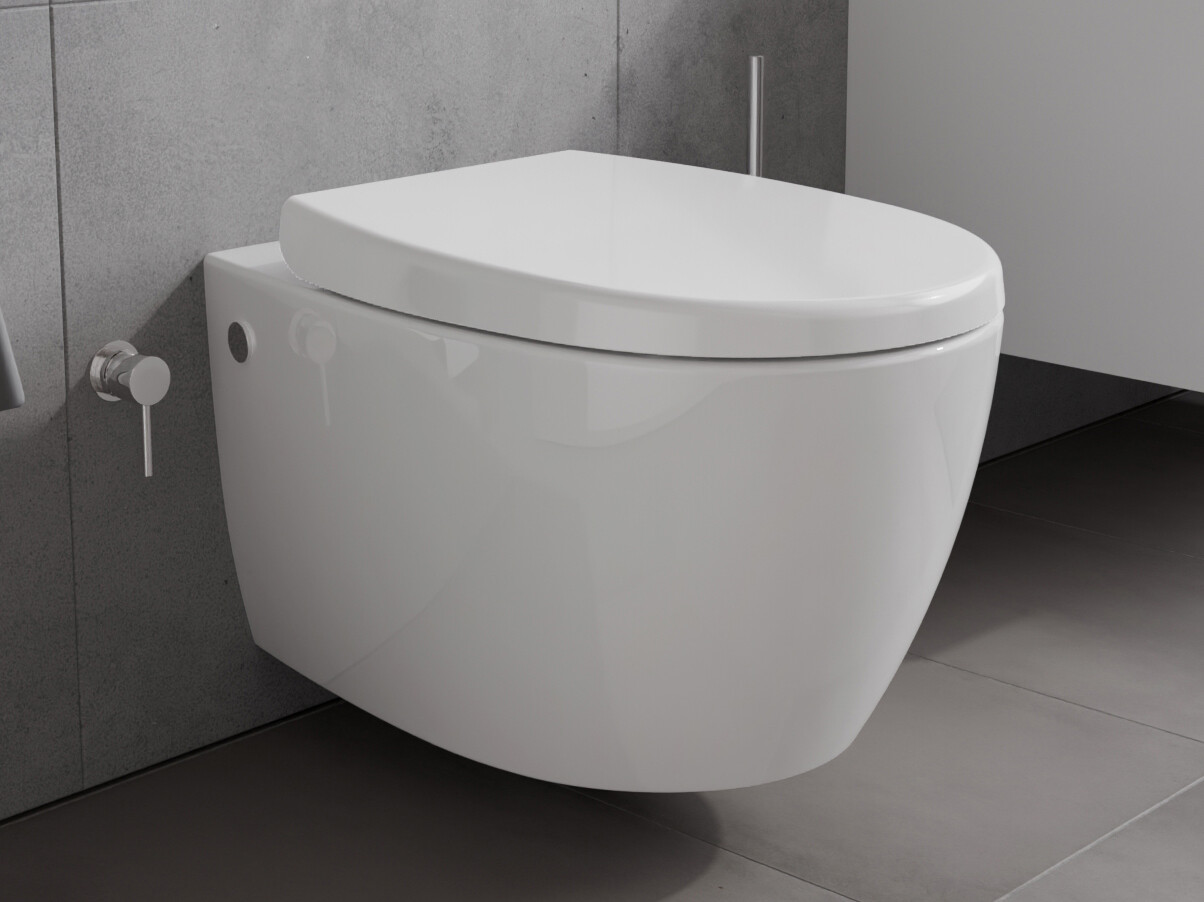 Taharet Design H&auml;nge Dusch WC aus Keramik Wand WC - sp&uuml;lrandlos