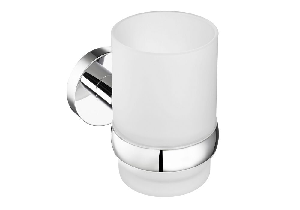 Aqua Bagno Glashalter chrom inkl. Kristallglas satiniert