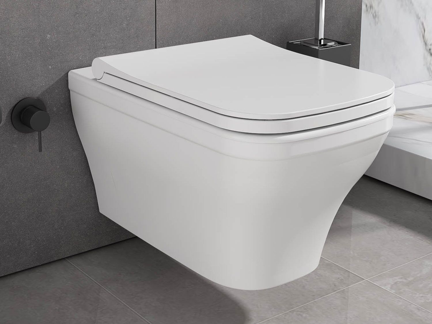 Aqua Bagno Firo sp&uuml;lrandlose Taharet-Toilette inklusive Sitz mit Softclose Funktion