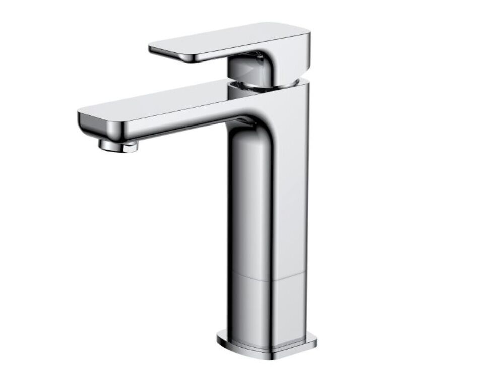 Aqua Bagno E1 Waschtischarmatur Einhebelmischer mittelhohe Mischbatterie in chrom o. Ablaufgarnitur