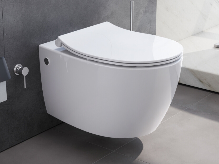Taharet Design H&auml;nge Dusch WC aus Keramik Wand WC - sp&uuml;lrandlos Slim