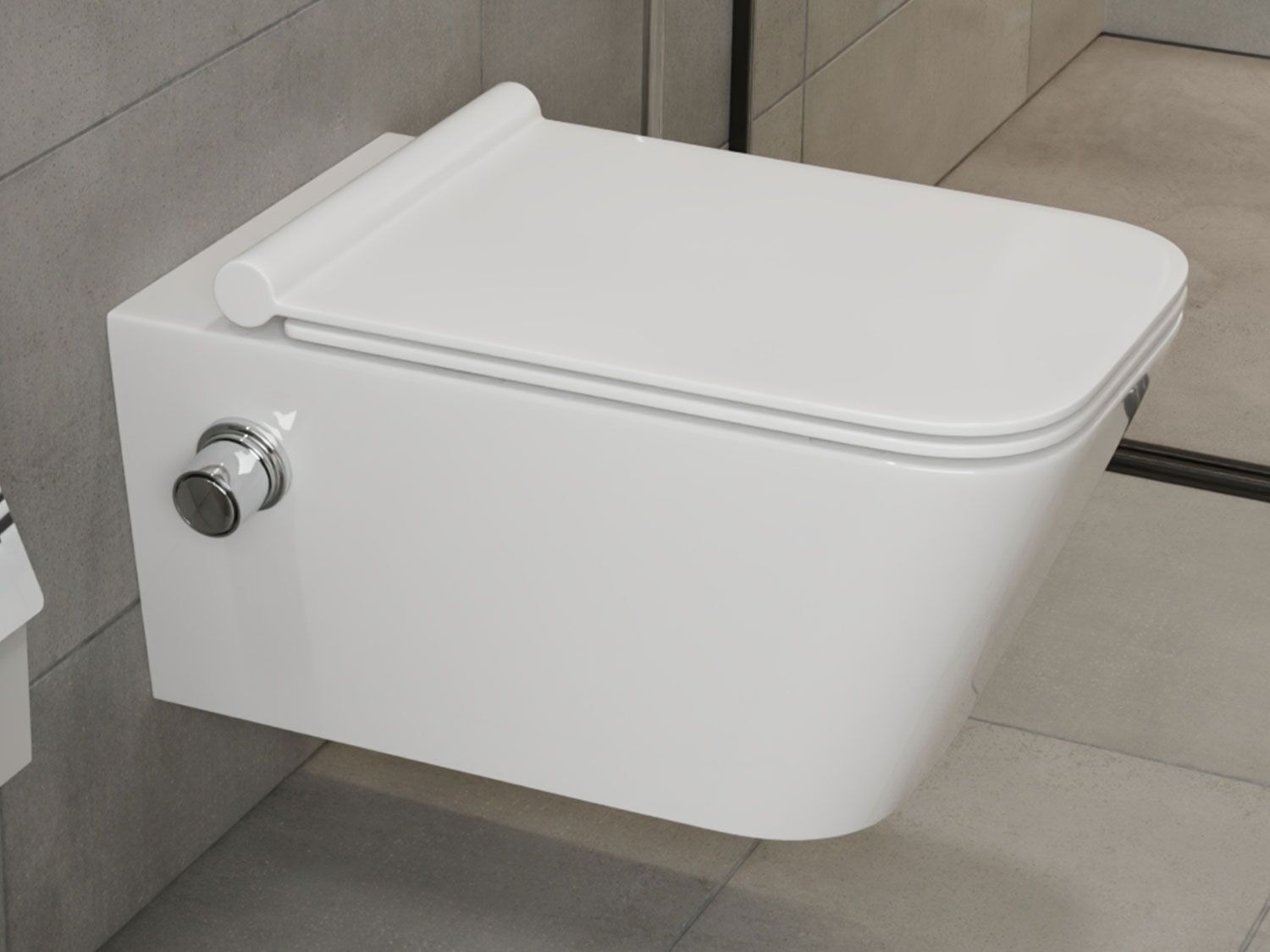 SSWW DELTA Design H&auml;nge Dusch-WC Toilette inkl. Ventil &amp; WC-Sitz mit Absenkautomatik + abnehmbar