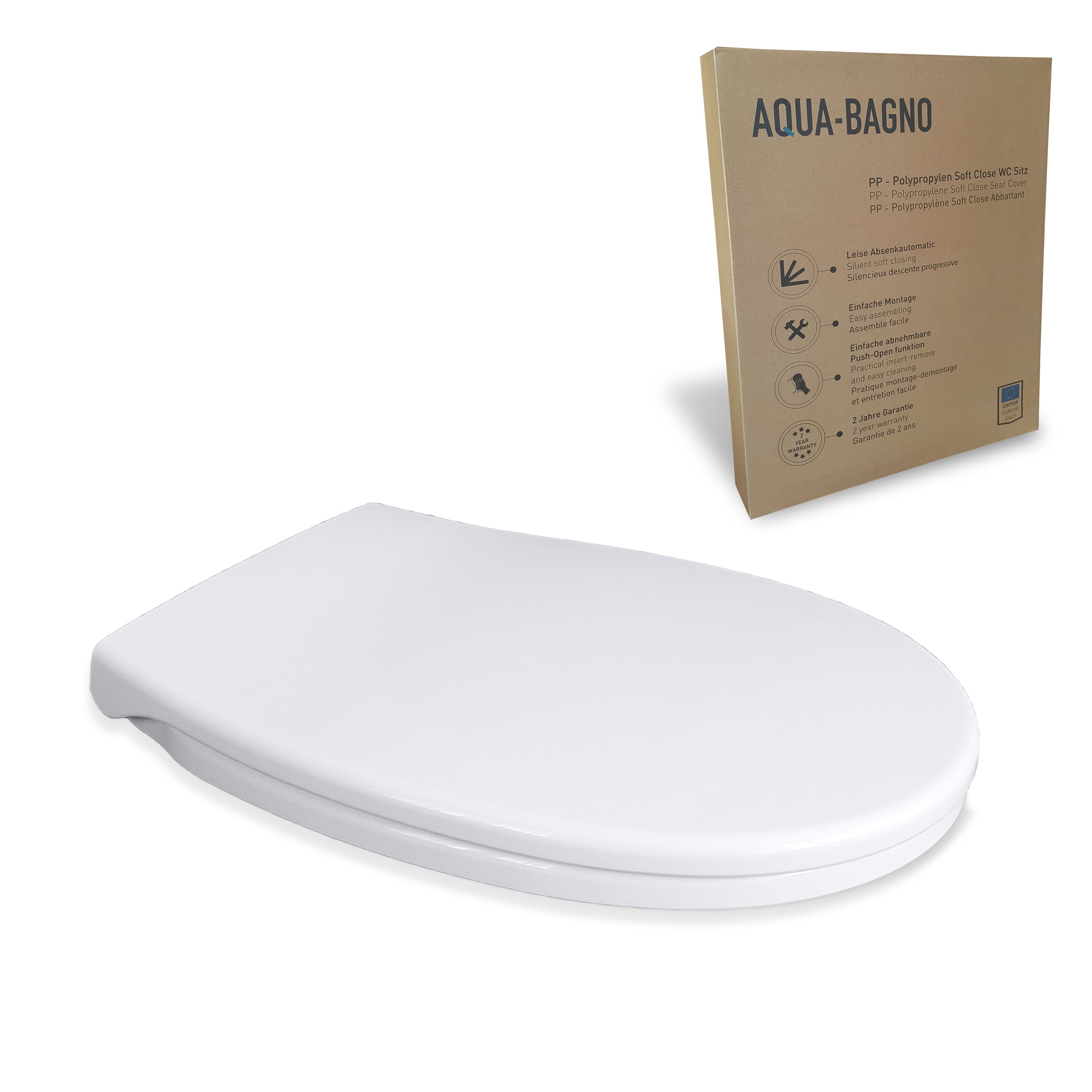 Aqua Bagno Neo - WC-Sitz mit Absenkautomatik Softclose aus Polypropylen