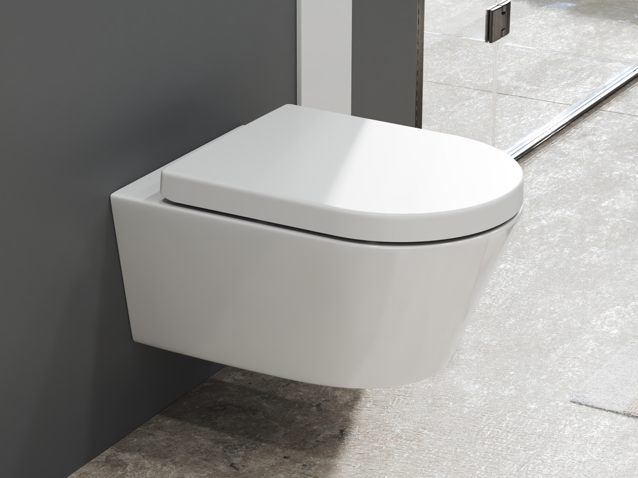 SSWW BETA Design H&auml;nge WC Sp&uuml;lrandlos Toilette inkl. WC Sitz mit Softclose Absenkautomatik + abnehmbar