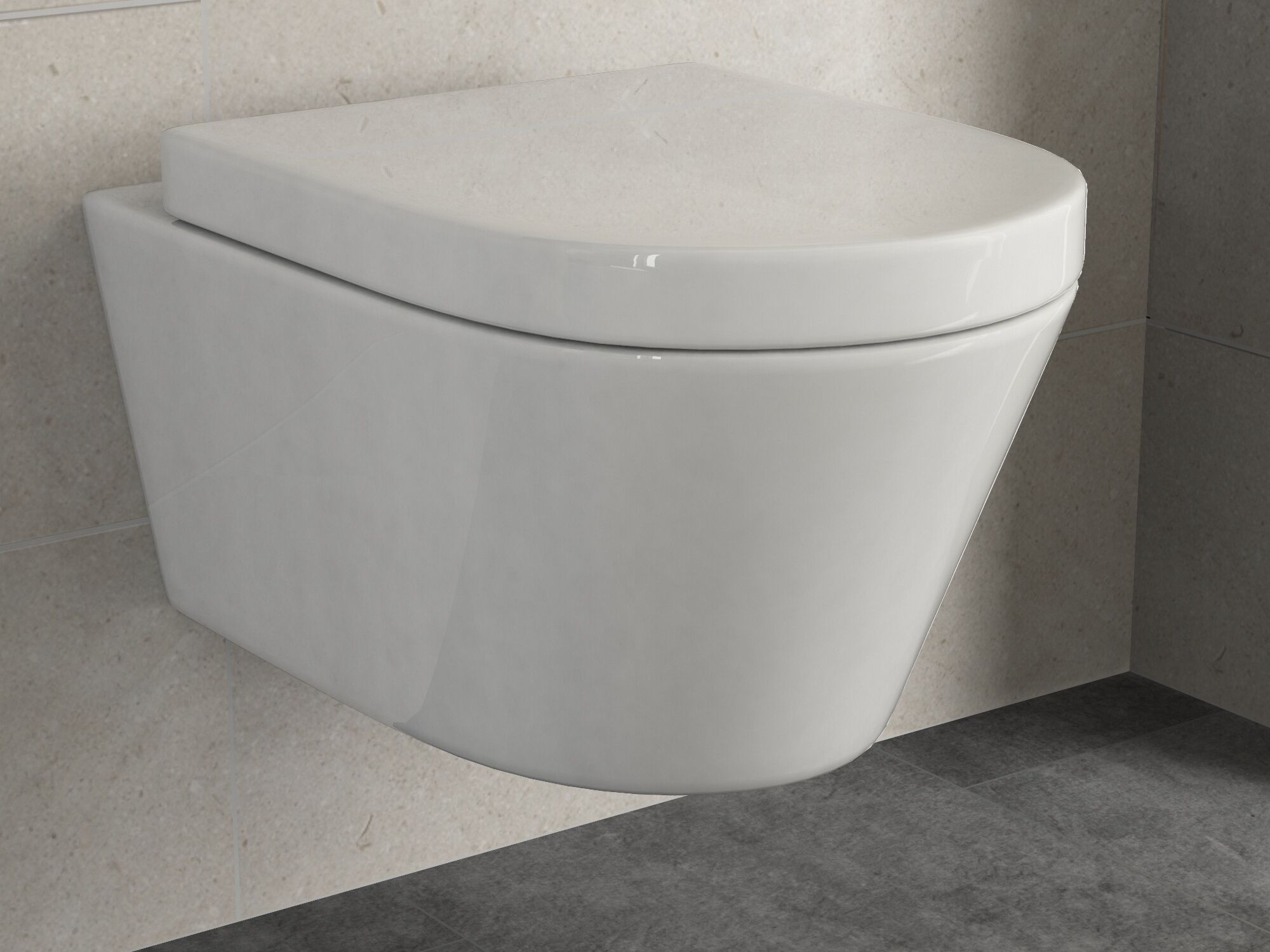 Design Spülrandlos Dusch Hänge-WC Toilette Taharet/Bidet mit WC-Sitz Rimless Wand WC 