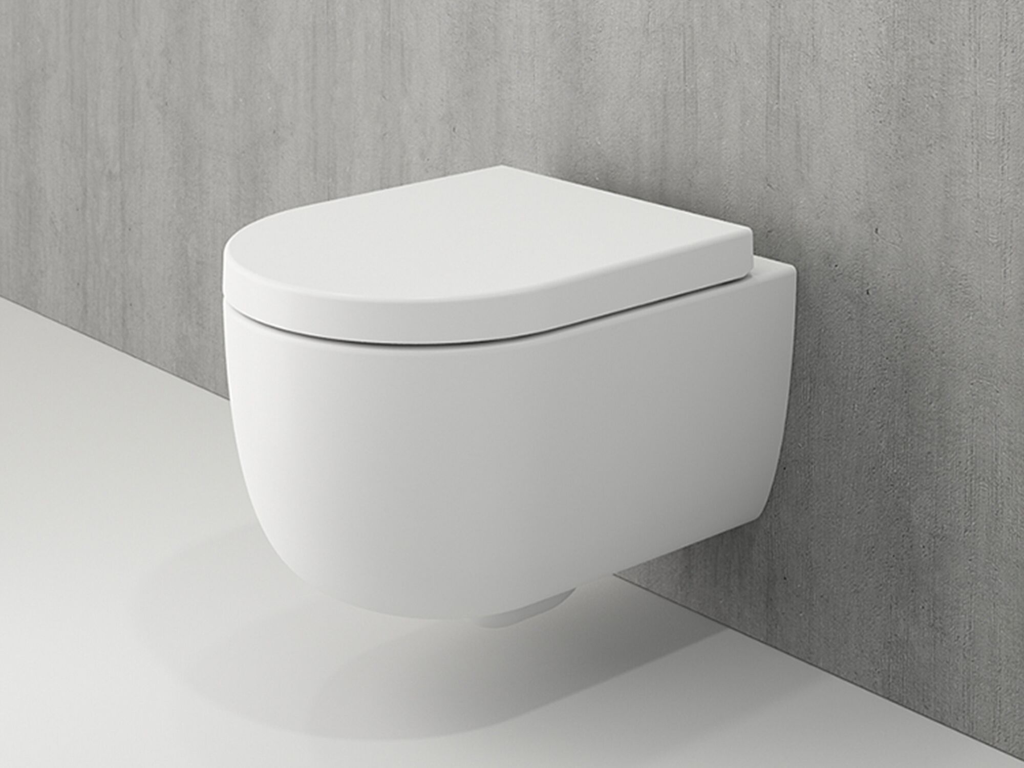 Sp&uuml;lrandloses WC - Design H&auml;nge-WC Toilette abnehmbarer softclose Toiletten-Sitz Wand-WC - kurze Variante - weiss matt