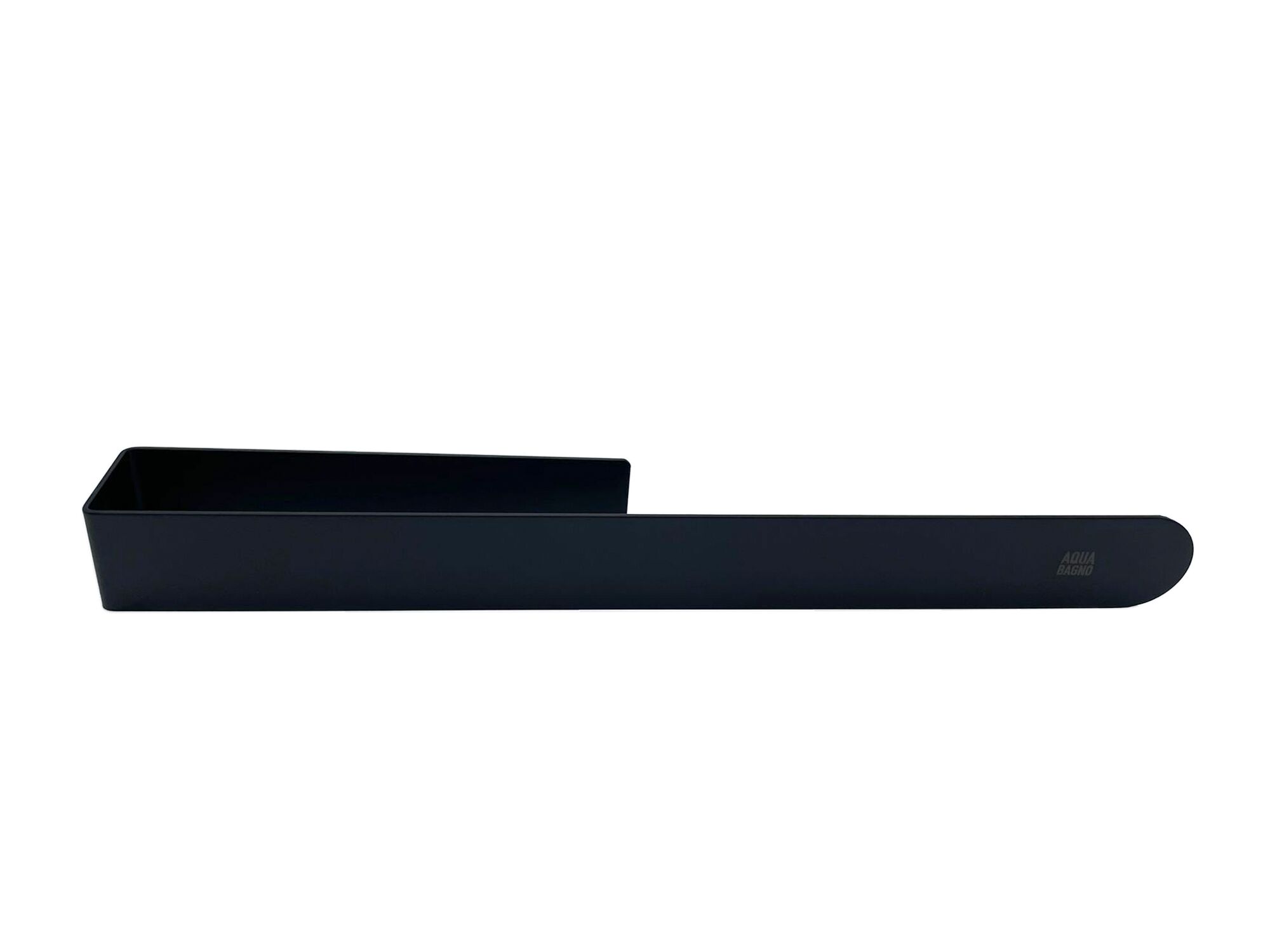 Aqua Bagno Curve Handtuchhalter aus Edelstahl in Optik schwarz matt 37cm zum Kleben- Ohne Bohren